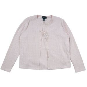 LRL Ralph Lauren Cardigan Sweater Tank Top Set Womens L Pink Knit Button Front